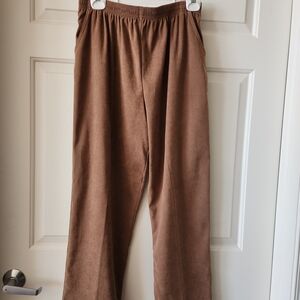 Briggs New York Womens Brown Elastic-Waist Slacks